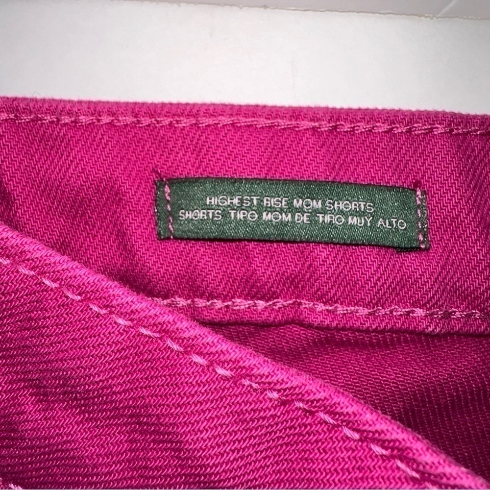 WILD Fable Highest Rise Mom Jean Cuffed Shorts in Fuchsia Pink - Picture 11 of 13